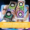 Transparent Mecha Speakers Bluetooth 5.0 Wireless Double Bass Diaphragm Subwoofer Music TWS RGB Light Mini Party Loudspeaker