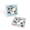 Towel Museum Mofusand Chenille Towel Handkerchief, Checkered Donut Design, Blue, Cute Cat, 43-0170250, Approx. 25 X 25 Cm