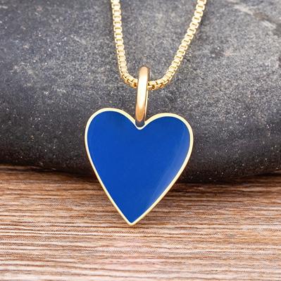 Nidin Romantic Heart Couple Necklace 5 Colors Simple Valentine's Day Sweater Chain Fine Friend Lovers Wedding Party Gift Jewelry