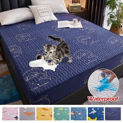 Waterproof Bed Cover Stretch Breathable Mattress Cover for Living Room Mattress Protector (Without Pillowcase)