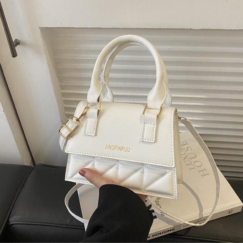 

Маленькая квадратная сумка на одно плечо для женской сумки, новая модная сумка через плечо белый