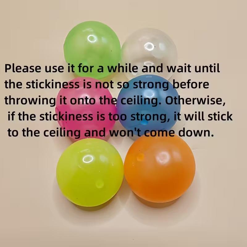 Glow-In-The-Dark Sticky Ceiling Balls 5/10Pcs Sticky Glows Balls Fidget Toys Stress Relief Sensory Toys Wall & Ceiling Decor