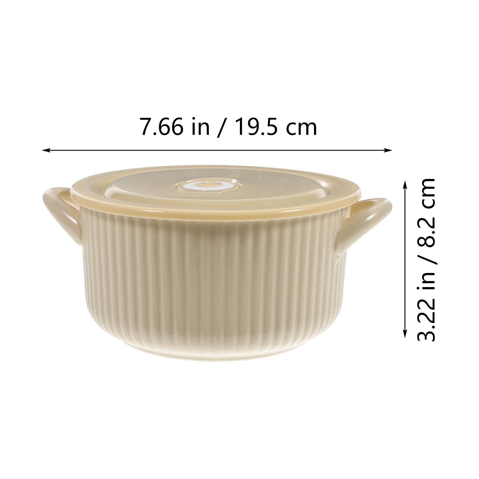 

Ceramic Soup Bowl with Handle Oven Safe Microwave Dishwasher Refrigerator Friendly Deep Bowls for Cereal Fruit Snacks Home бежевый