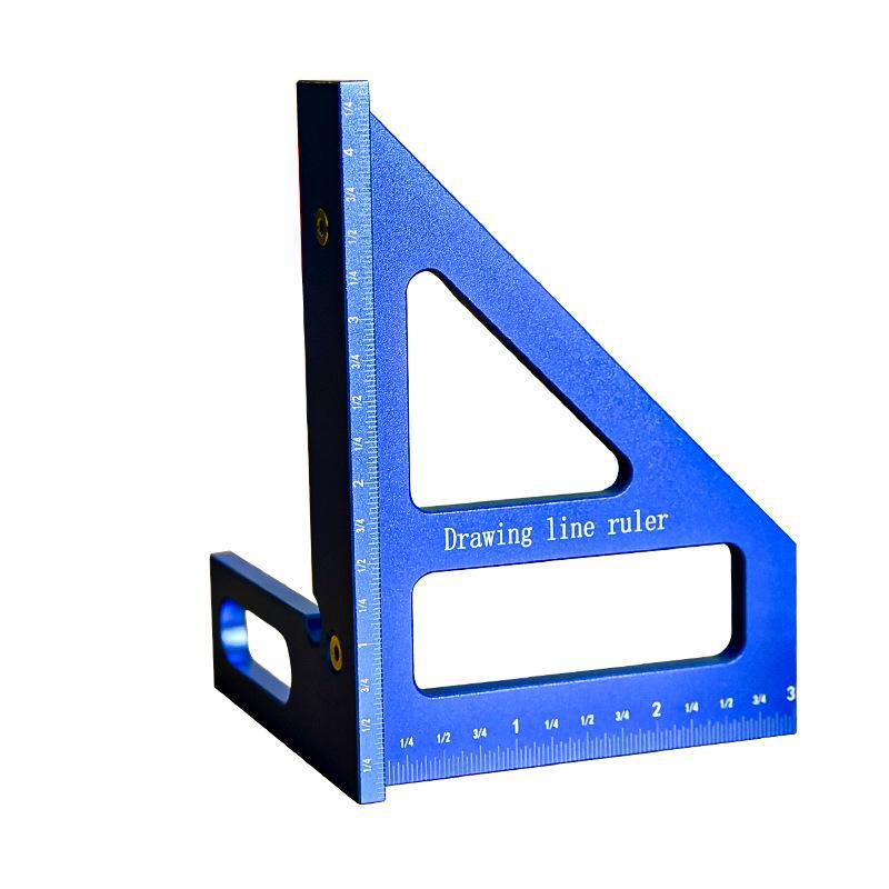 High-Precision Multifunctional Triangle Ruler, Thickened Square with 45° Angle, Stainless Steel & Aluminum Alloy for Woodworking & Decoration