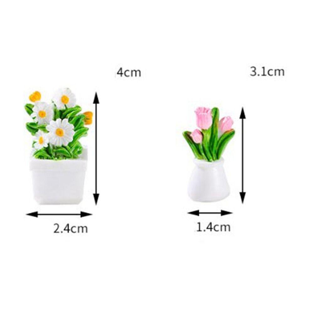 Mini Green Leaves Plant Pot Multistyles Bonsai Garden Home Model  Doll House Accessories