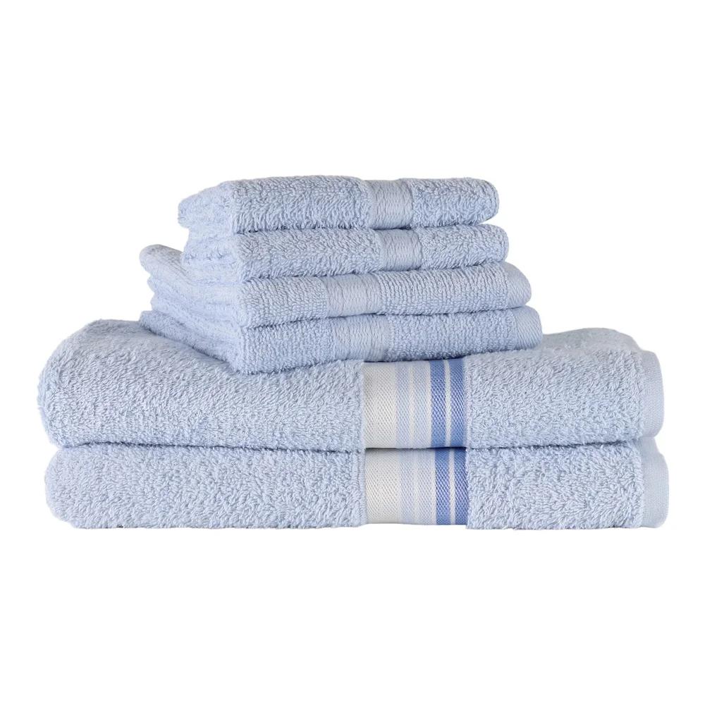 6 Piece Cotton Towel Set Super Soft Absorbent Bath Hand Washcloths Oeko-Tex Certified Bathroom Essentials Plush Towel Collection