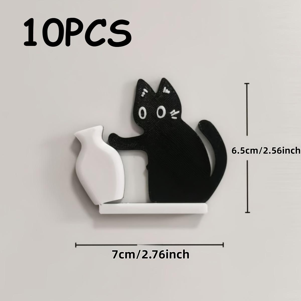 

10 шт. Акриловый магнит на холодильник «Кот толкает бутылку» с магнитом - Для хранения кошачьих усов или цветочных композиций Подарок для любителей кошек