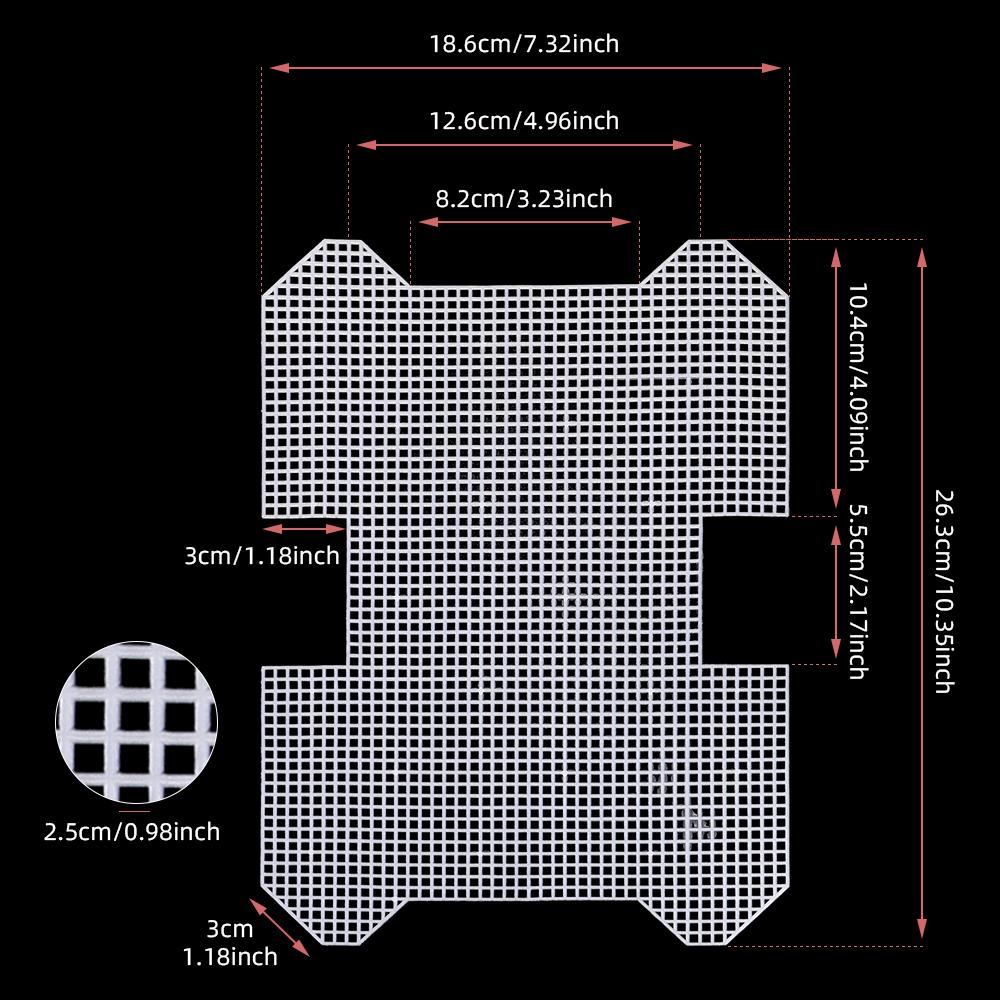 5pc Small Knitting &Weaving Plastic Mesh Sheet, DIY White Mold Stencil Accessories, Easy To Weave Bag, Perfect Creative DIY Gift
