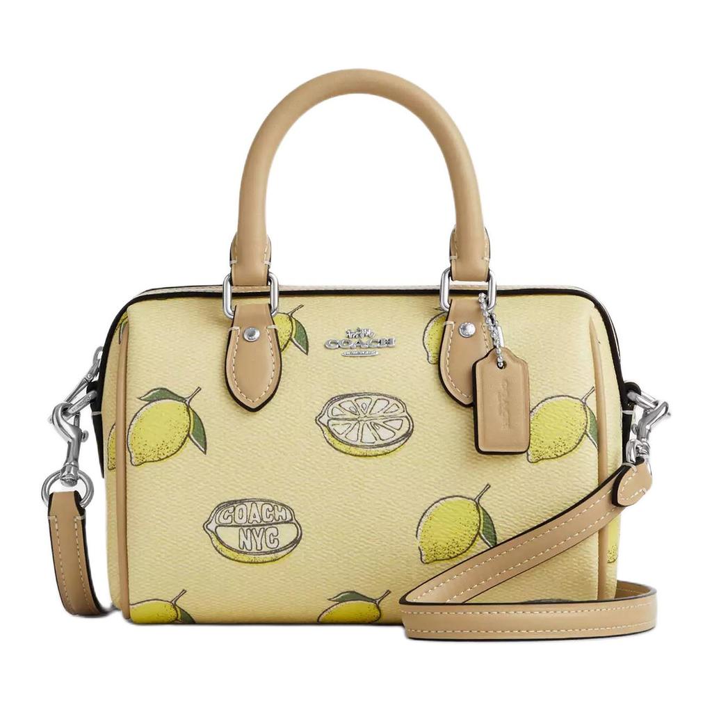 Coach Rowan 18 Tracolla Rimovibile Tela Rivestita Borsa a Spalla Crossbody Piccola Borse da Donna Giallo-Verde CAL19-SVXUC