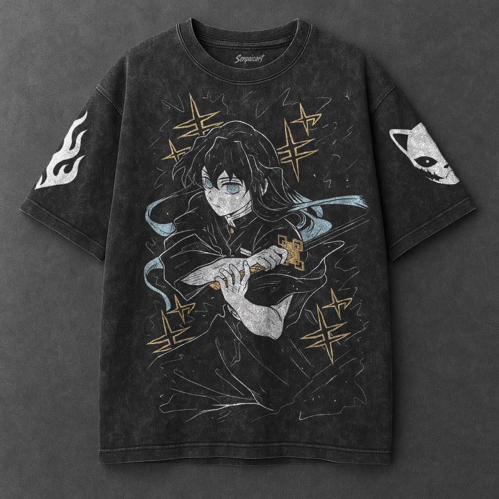 Japanischer Anime Demon Slayer T-Shirt Gewaschen Herren Damen Baumwollkleidung Sommer Kurzarm Lässige Lockere T-Shirts Damen Herrenkleidung Bequeme Oberteile