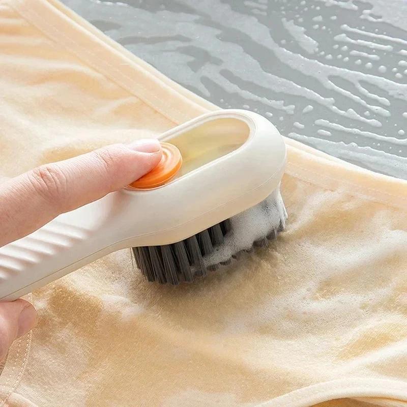 Multifunction Automatic Soap Liquid Adding Shoe Brush Soft-bristled Clothes Brush Clothing Board Soap Dispenser