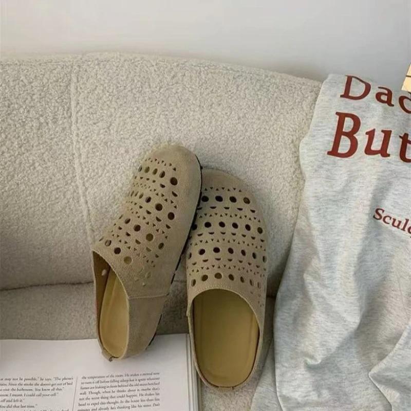 

Мода Женская Мода Круглый Носок Глубокий Вырез Коровья Замша Полые Дышащие Мягкая Подошва Противоскользящие Износостойкие Балетки 35 абрикосовый