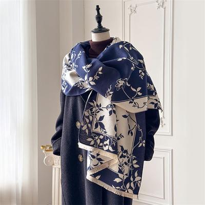 Winter Kaschmirschal für Damen Luxus Warmer Schal Blumendruck Winddichtes Cape Pashmina Taschentuch Designer Damen Schal