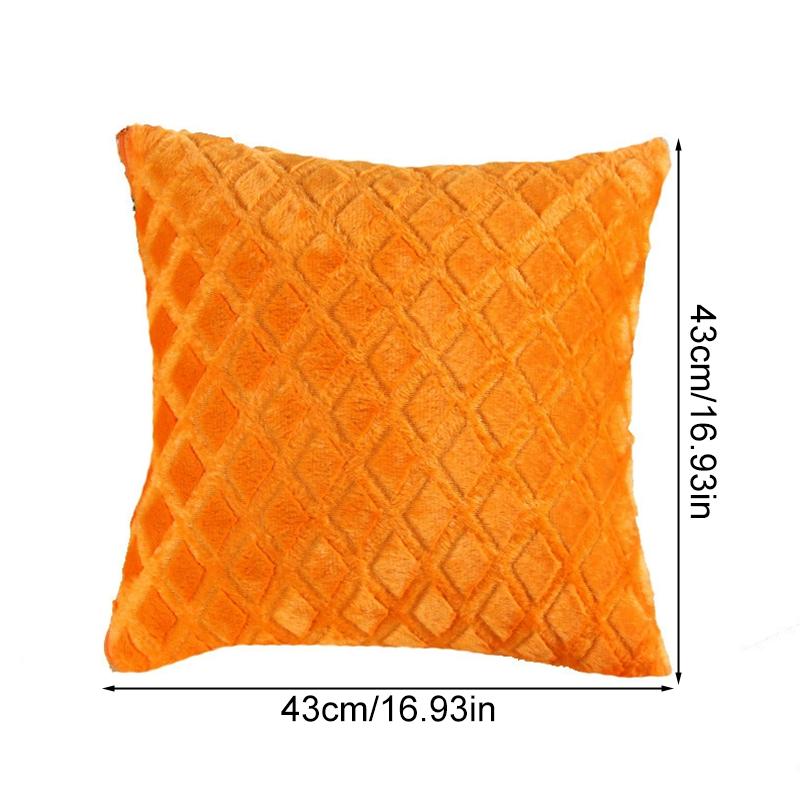 1Pc Plush Thick Lattice Pattern Sofa Pillowcase Soft Cushion Covers 43x43CM Couch Pillow