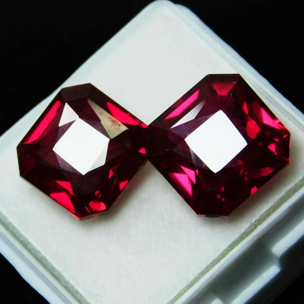 Natural Red Ruby 16.25ct Square Cut Certified Loose Gemstone