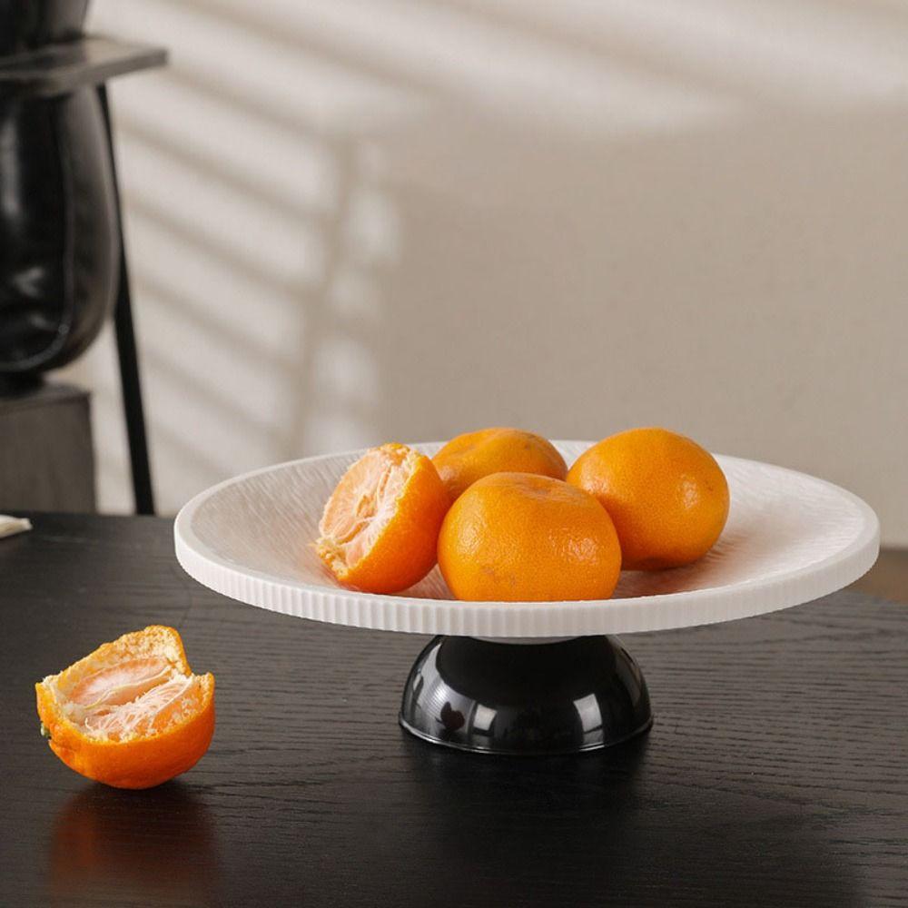 New High-legged Fruit Plate Light Luxury Plastic Dried Fruit Plate Large Capacity Drain Tray Fruit Display