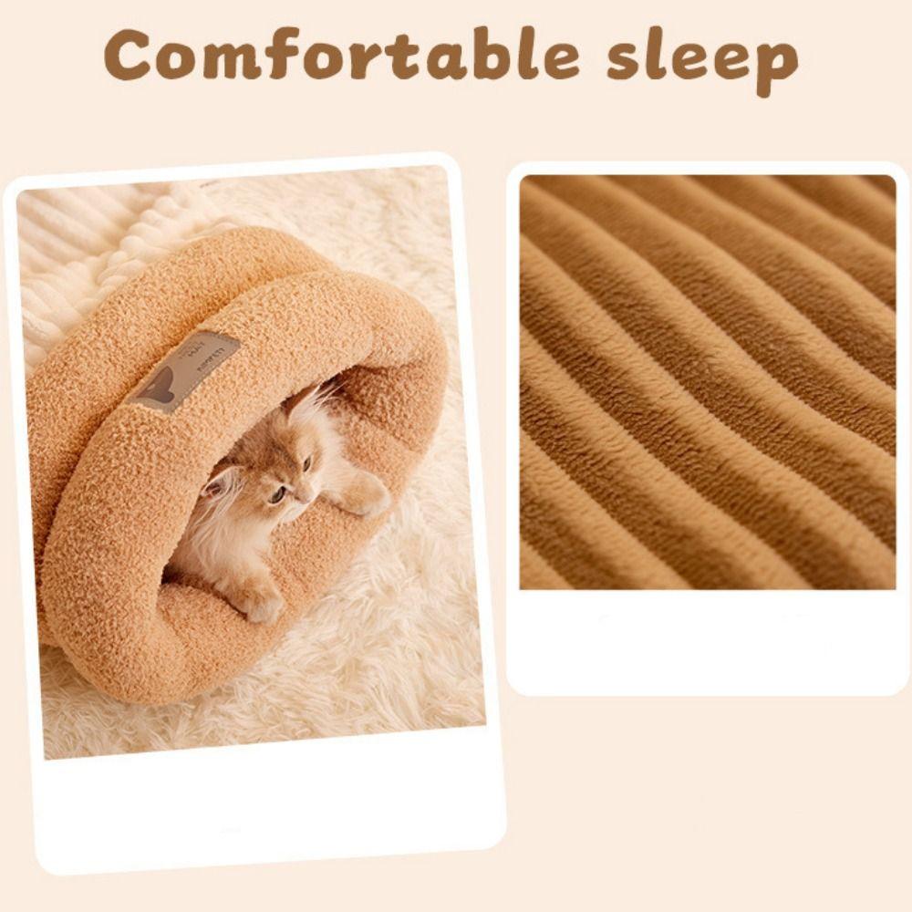 Thickened Cat Sleeping Bag Semi-closed Tunnel Cat Nest Cat Nest Kennel Warm Cat Nest  Winter