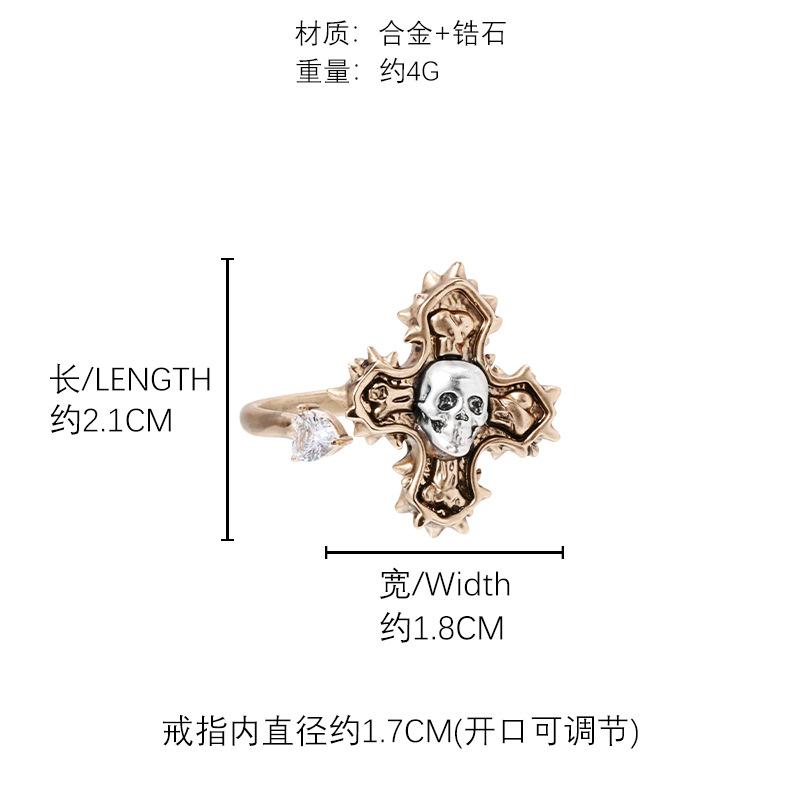 Original style cross skull earrings new exaggerated personality earrings 925 silver needle earrings