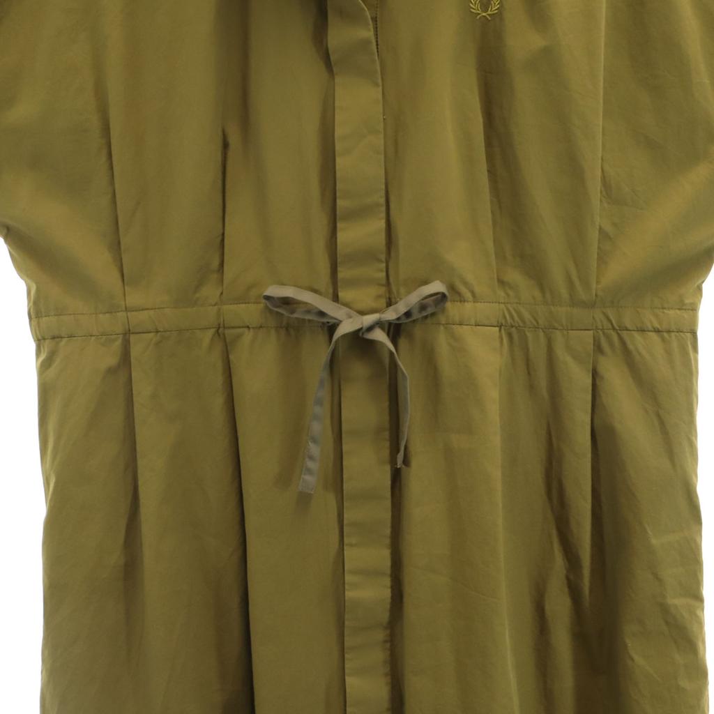 Fred Perry Short Sleeve Long Dress 8 Khaki Women Used