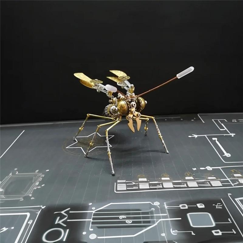 Biene & Wespe 3D Metallpuzzle - Künstlerisches Insektenmodell, Herausforderndes Handgefertigtes Geschenk für Heimdekoration oder Schreibtischzubehör