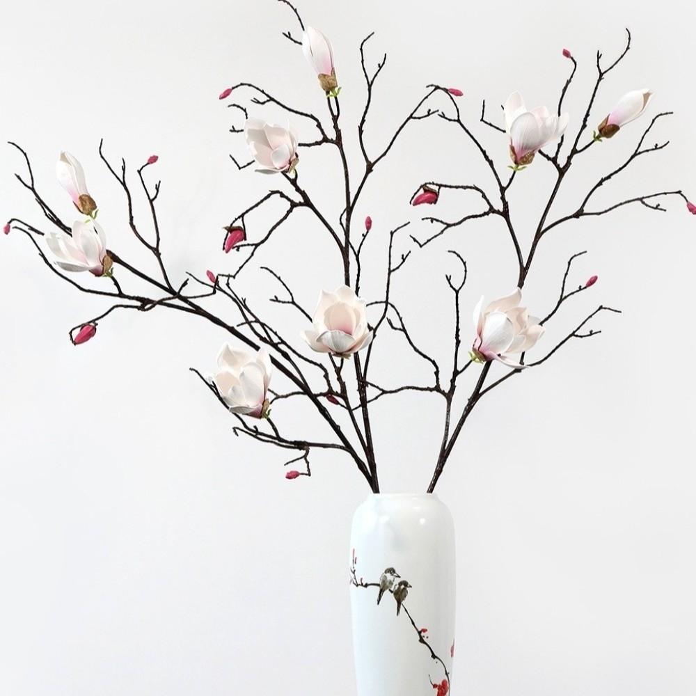 Large Artificial Magnolia Flower Handmade Real Touch Simulation Big Magnolia Plastic Realistic Faux Magnolia Branch