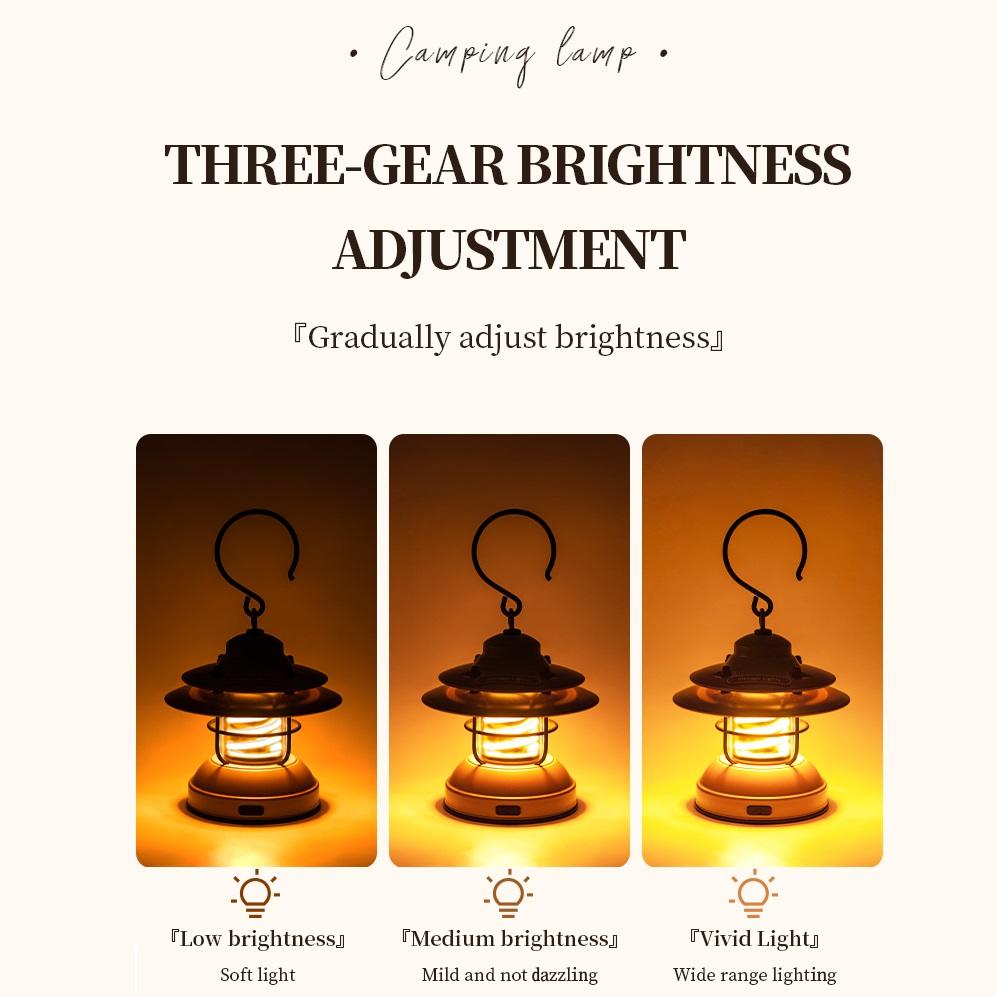 LED USB Desk Lamp Outdoor Emergency Flashlight Rechargeable Metal Vintage Hanging Camping Lamp Hanging Tent Lamp horse lantern