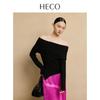 HECO Women's Textured Knit Off-Shoulder Long-Sleeve Top