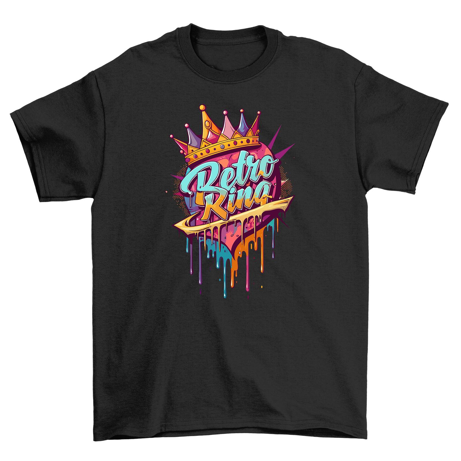 

Retro_94 Crown King Graphic Tee - Vintage Feel! Funny T-Shirt Mens Womens Tees Top, Unisex Printed XL