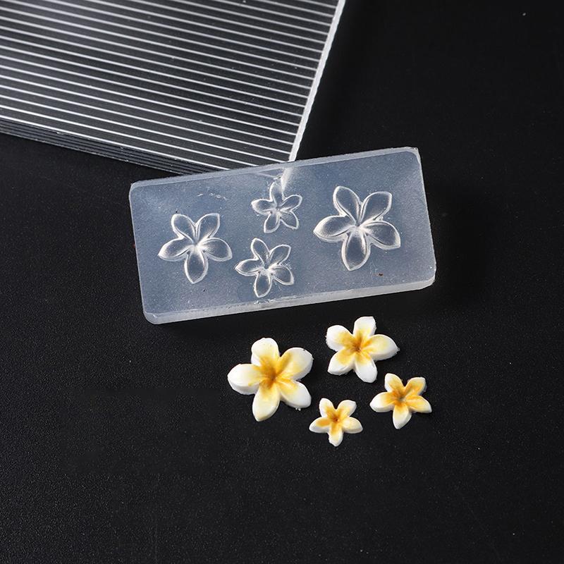 5D Flower Mold Nail Carving Mould Stencils Plumeria Flower Spring Nail Art Decorations Manicure Template Diy Manicure Decor Tool