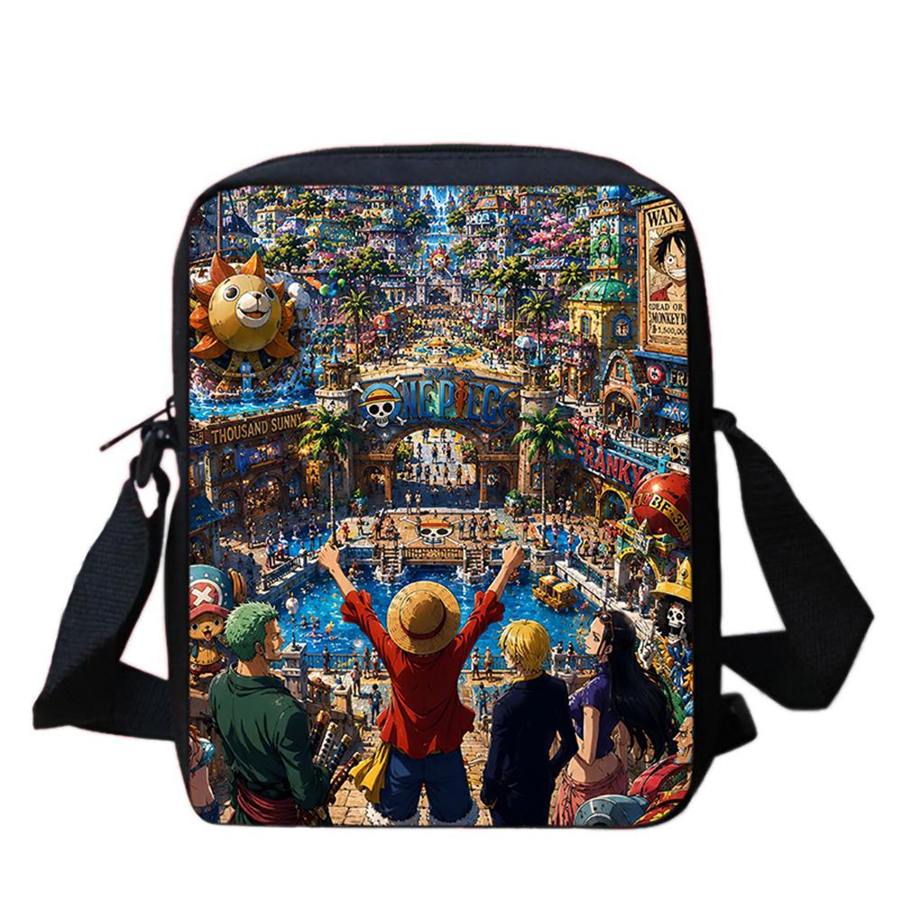 Cartoon One Piece Mini School Crossbody Bag,Light Weight Durable Messenger Bag Christmas Gifts for Kids Casual Daily Travel Use