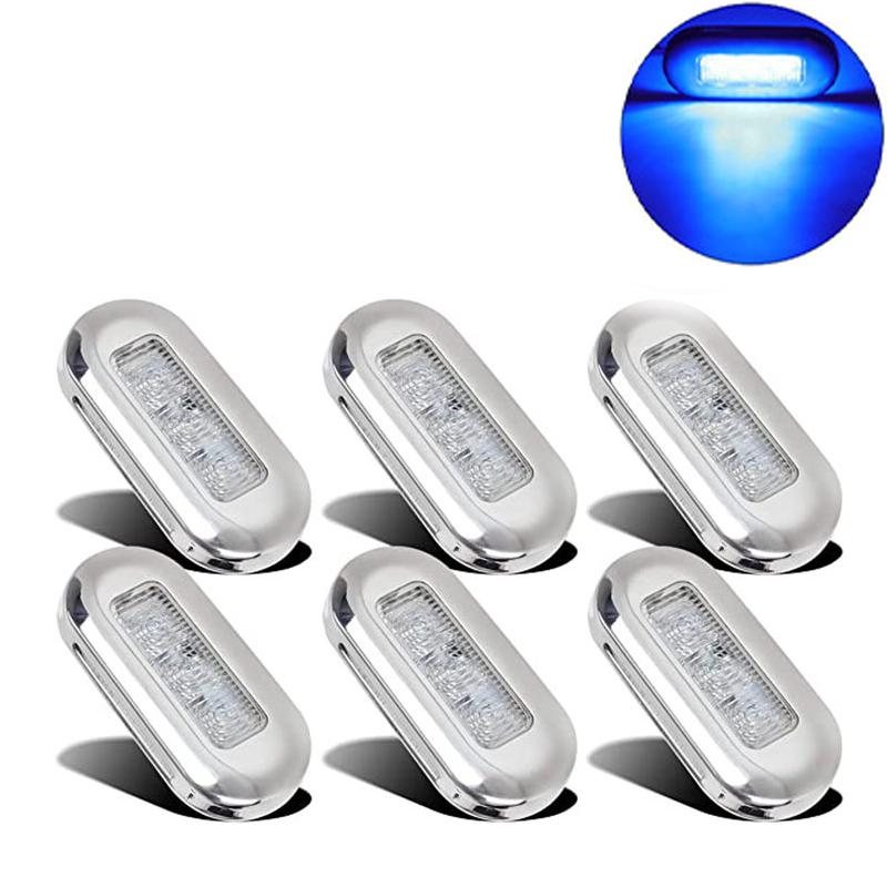 6PCS 12V Marine Boat Transom LED Stern Light Marine Courtesy Indicator Turn Signal Lighting Tail Lamp Yacht Accessory Taillights