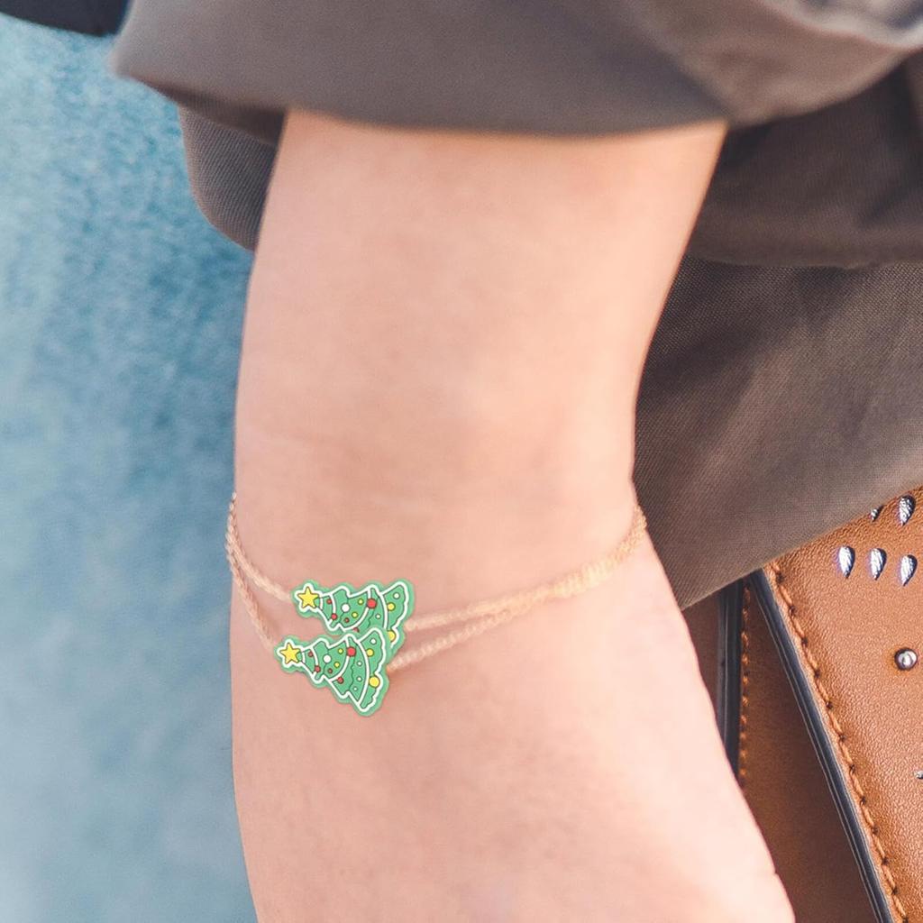 20Pcs Christmas Tree Beads Silicone Focal Beads Silicone Charms Keychain Making Kit Spacer Bead for Beaded Pen DIY Jewelry Craft Garland