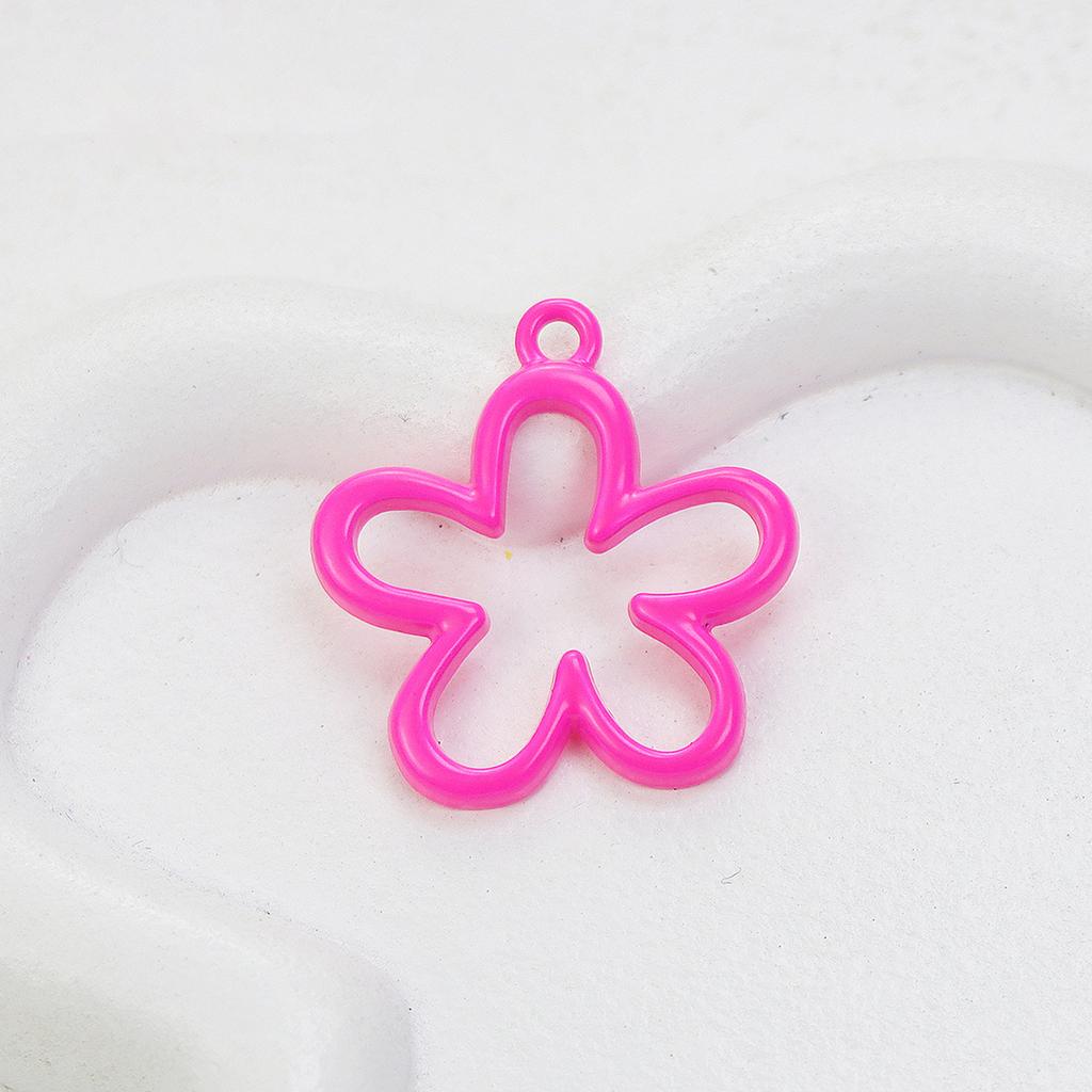 Elegant Hollowed Five Petal Flower Pendant Small Flower Charm DIY Necklace Accessory Gift for Jewelry Making Supplies