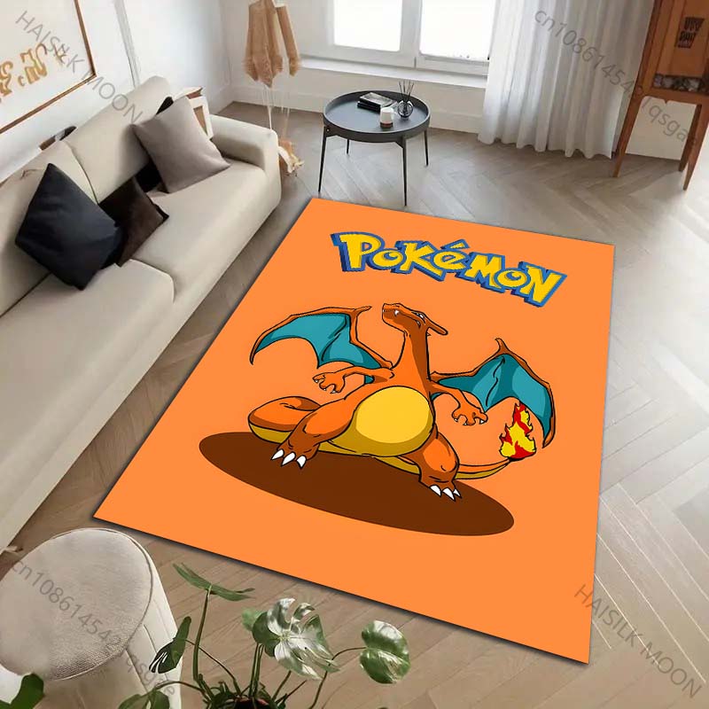 Japanese Anime Pokémon Charizard Printing Carpet for Living Room Bedroom Kid's Room Home Decor Area Rug Sofa Cloakroom Play Mat