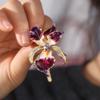 Jewelry Enamel Lapel Pin Sparkling Plants Badge Luxury Iris Flower Brooch  Suit