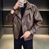 Men's High-End Faux Leather Two-Piece Jacket: 2025 Spring/Autumn/Winter Style - Cool, Handsome & Thickened.