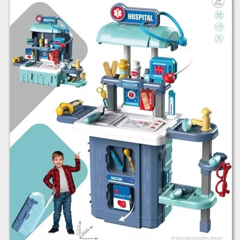 Repair Tool Set for Kids Tool Set Trolley Case with Realistic Lights & Sounds Toy Drill Wrench Kitchen Toy Set for Girls Boys