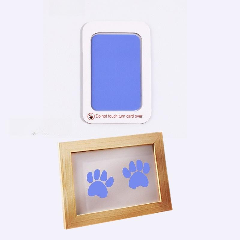 2026 New Home Decoration Pet Paw Print Clay Photo Frame Cat Footprint Setting Table Dog Birthday Gift Log Color Photo Frame