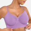 European and American underwear women's no steel ring gathers thin upper support anti-sagging support seamless large size bra