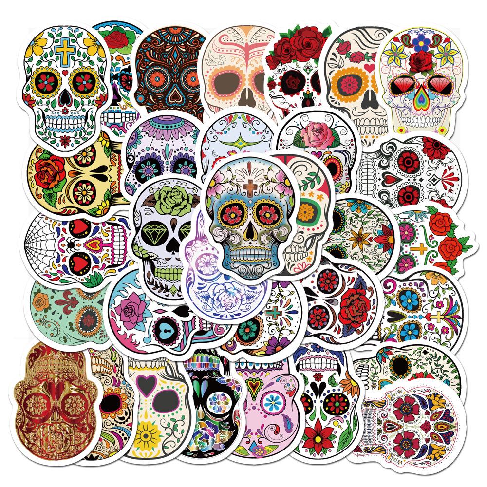 13 Models of 50 Halloween Holiday Decoration Graffiti Stickers Suitcase Computer Waterproof No Glue Stickers DIY