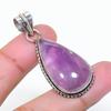 Natural Sage Amethyst Gemstone 925 Sterling Silver Jewelry Pendant 1.77" AP-15386