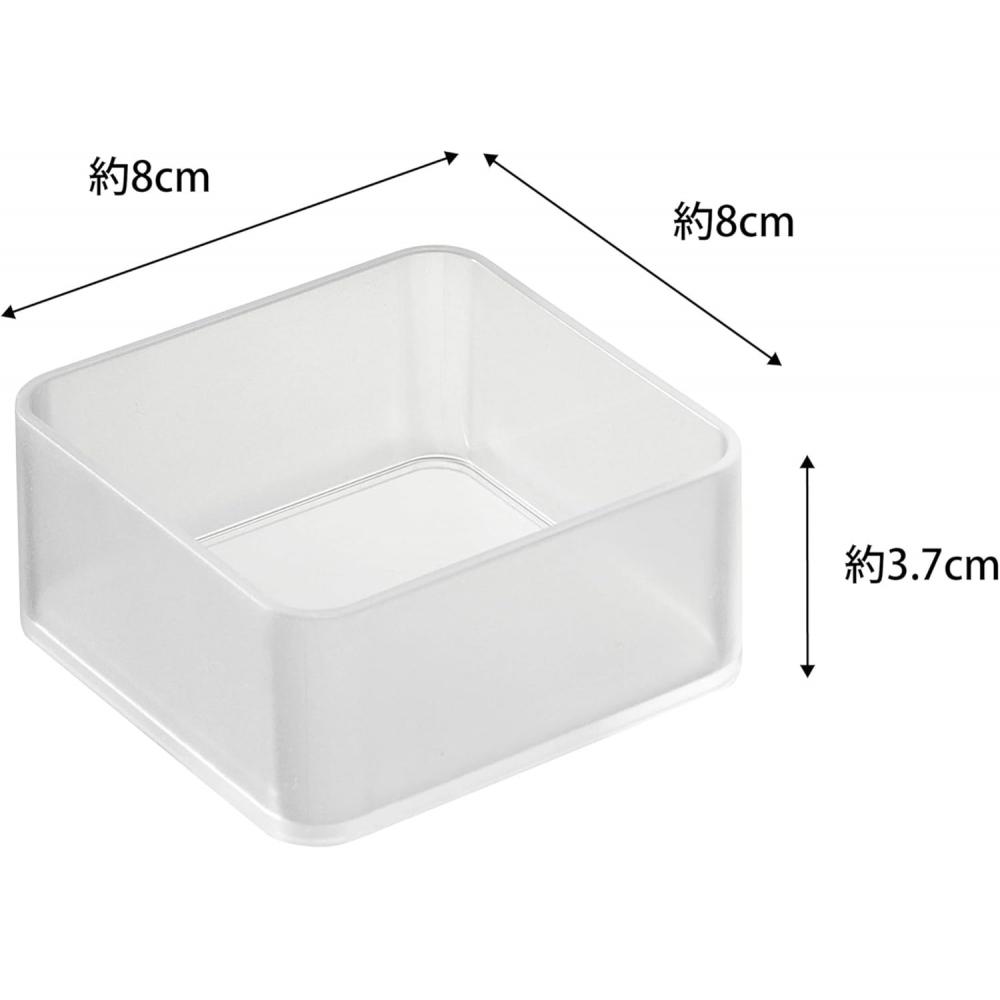 Yamazaki Drawer Organizer CaSe S Set Of 2 Clear Bottom White Approx W8 D8 H3.7cm