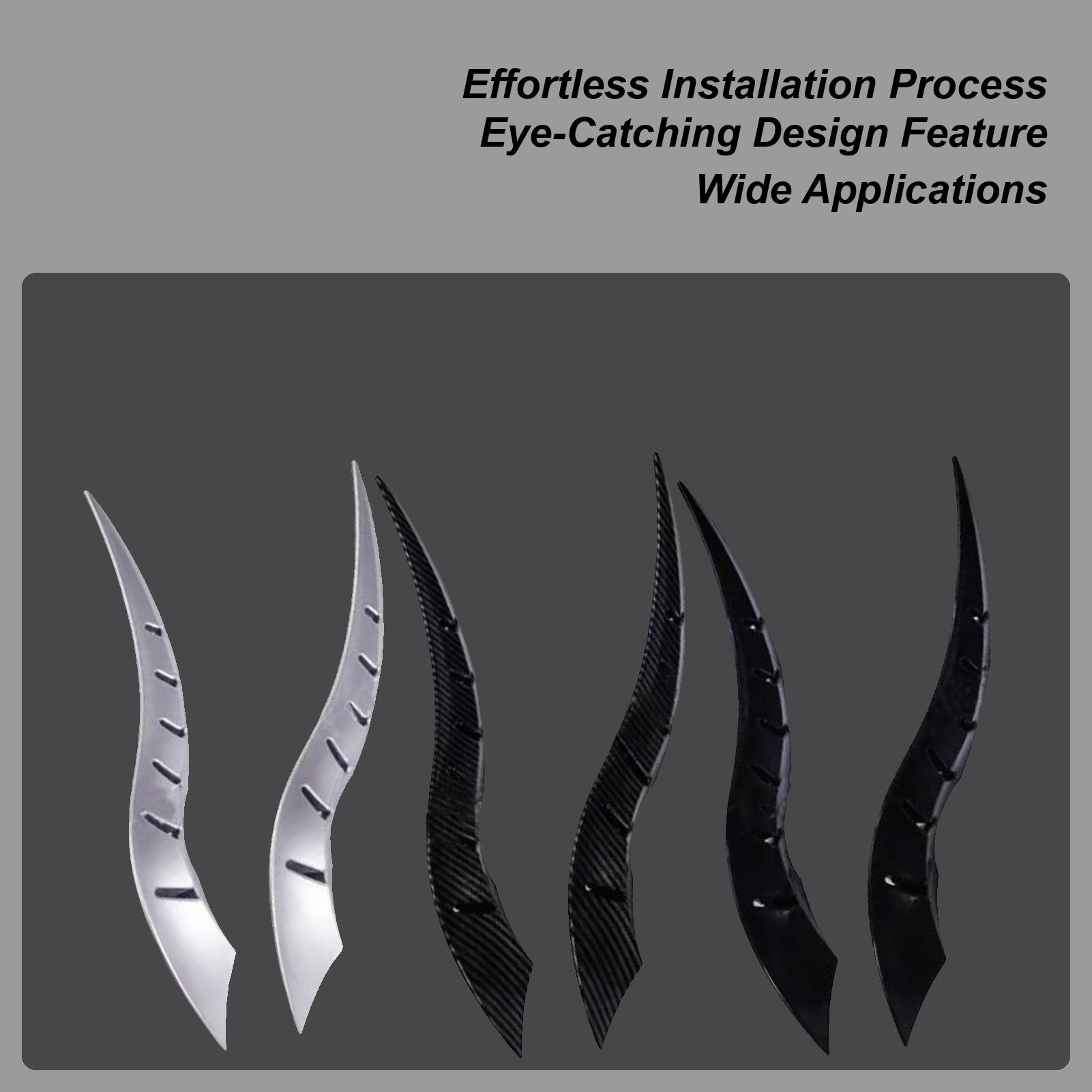 Car Roof Decoration Car Roof Dragon Horn Modification 3D Gothic Car Exterior Decor 2 Pieces for Family Road Trip Truck Wedding nero