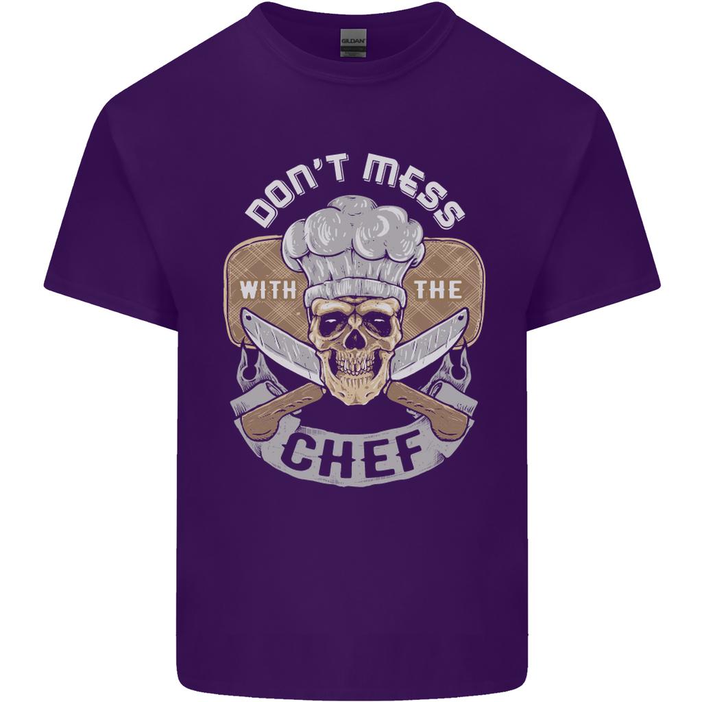 Dont Mess With the Chef Cooking Skull Unisexs Light Cotton TShirt