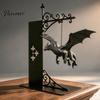 Akcesoria do domu w stylu smoczym Magiczna Pływająca Półka Lampka, Ciepłe Nocne Światło LED, Dekoracja Statua Magii Fantasy Wystrój Kącika do Czytania, Unikalne