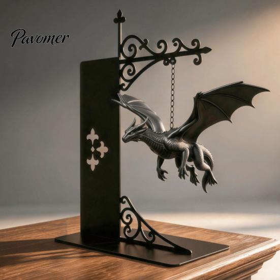 Akcesoria do domu w stylu smoczym Magiczna Pływająca Półka Lampka, Ciepłe Nocne Światło LED, Dekoracja Statua Magii Fantasy Wystrój Kącika do Czytania, Unikalne
