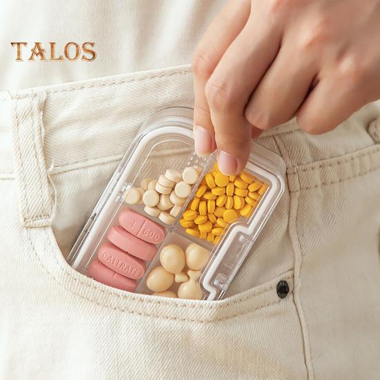 3-in-1-Pillenteiler, Aufbewahrungsbox für Tabletten, feuchtigkeitsbeständig, tragbare Größe, transparent, multifunktionale Pillentragetasche