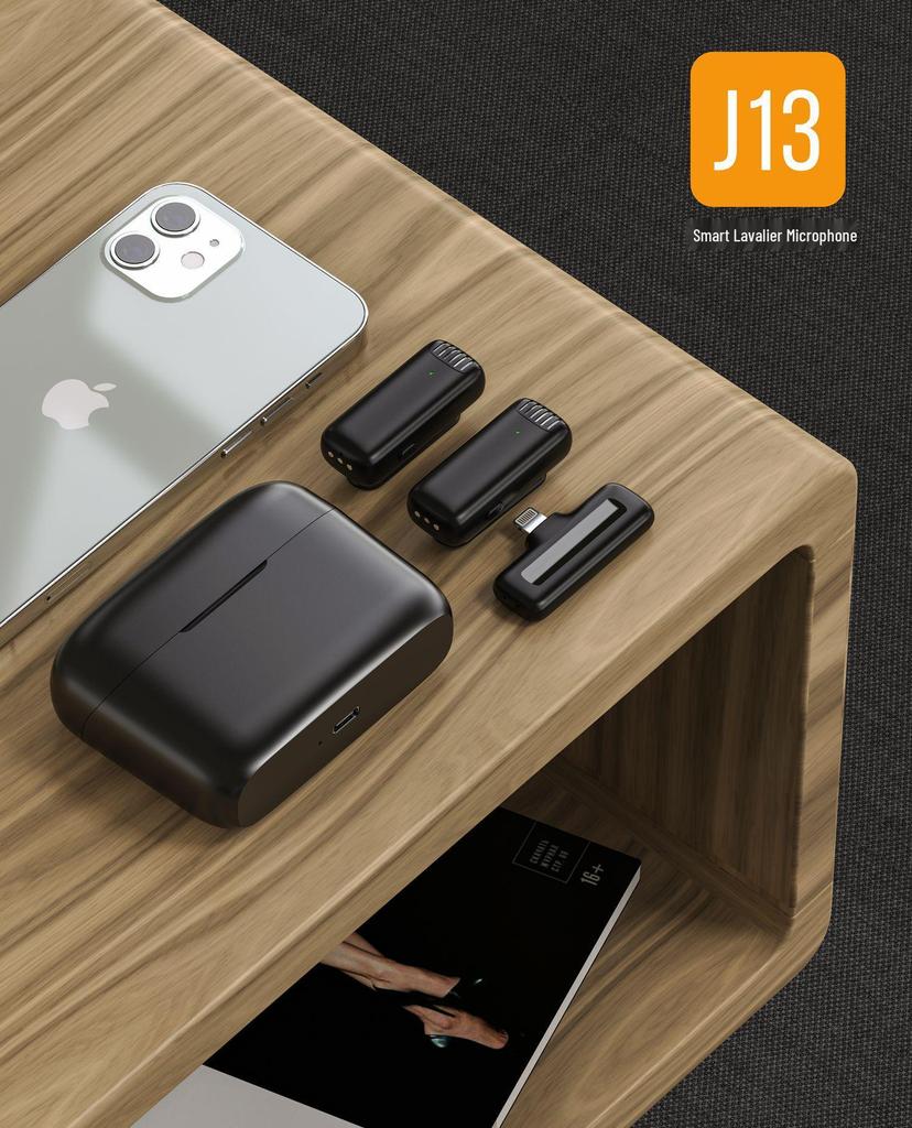 Top-rated J13 Wireless Lavalier Microphone: One-to-Two 2.4G Noise-Reducing Mic for Live Streaming