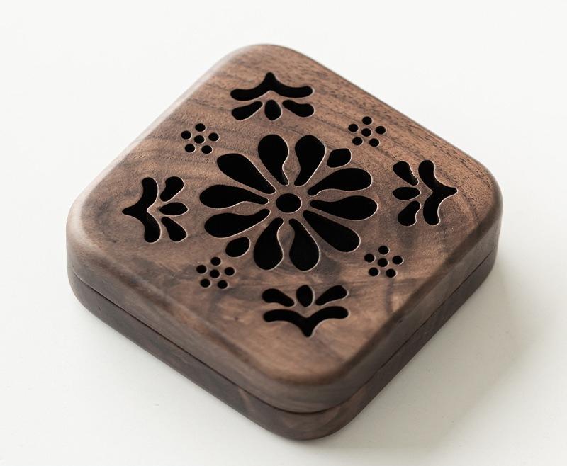New Chinese-style Wooden Coil Incense Burner Home Indoor Incense Box Tearoom Decorative Relaxing Purifying Aromatherapy Tools