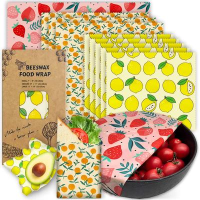 3pcs Beeswax Food Wraps Roll Reusable Beeswax Eco-Friendly Sustainable Food Storage Wrap for Sandwich Cheese Fruit Bread Snacks